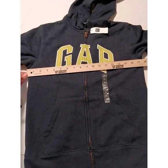 Gap Kids Classic Basic Hooded Full Zip Jacket Lightweight Long Sleeve Coat NWT L - Picture 4 of 5